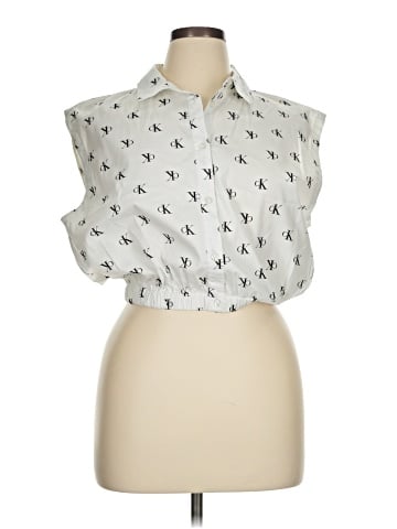 CALVIN KLEIN JEANS Sleeveless Button-Down Shirt (view 1)