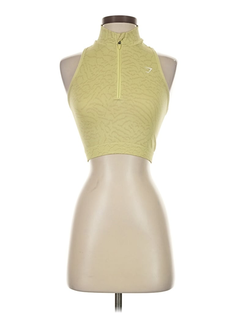 Pre-owned Gymshark Tank Top Yellow Halter Neckline Tops