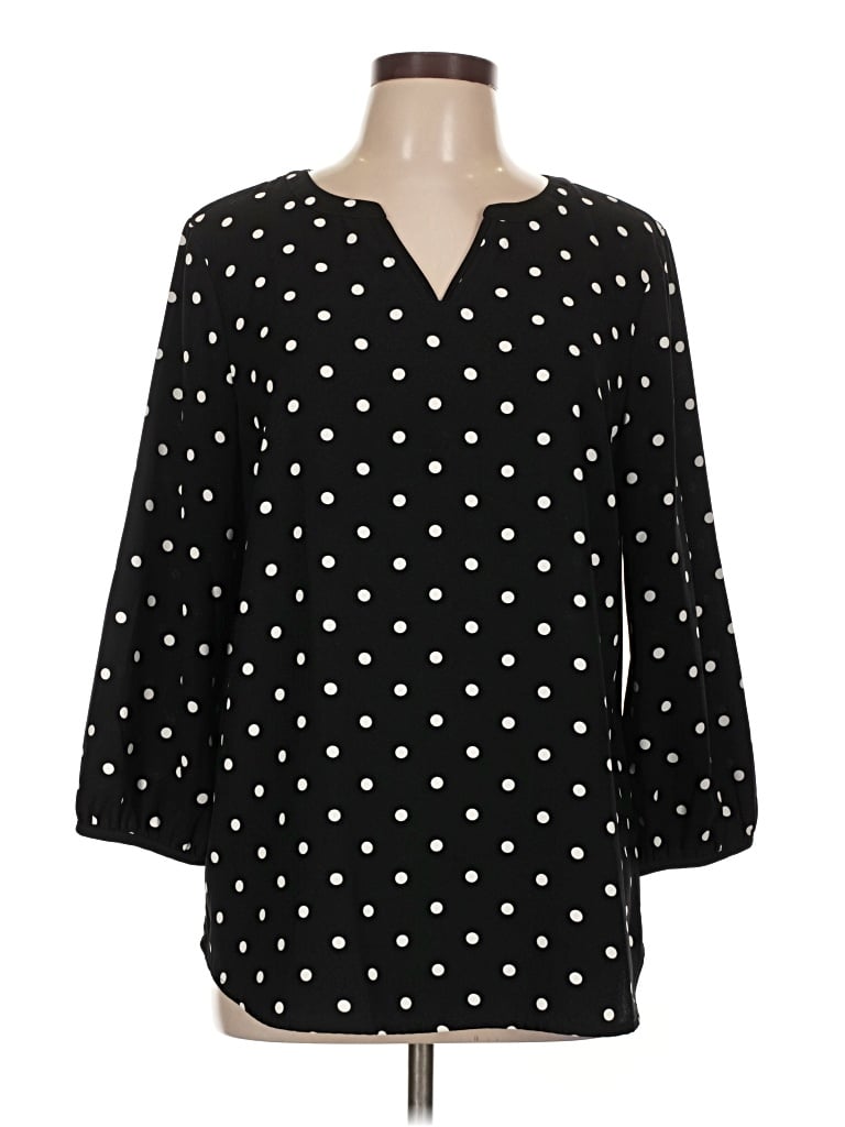 Pre-owned Talbots 3/4 Sleeve Blouse In Black
