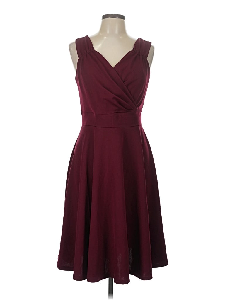 Pre-owned Grace Karin Cocktail Dress In Burgundy