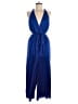 Express 100% Polyester Solid Blue Jumpsuit Size M - photo 1