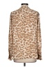 Banana Republic 100% Polyester Animal Print Leopard Print Tan Long Sleeve Blouse Size L (estimated) - photo 2