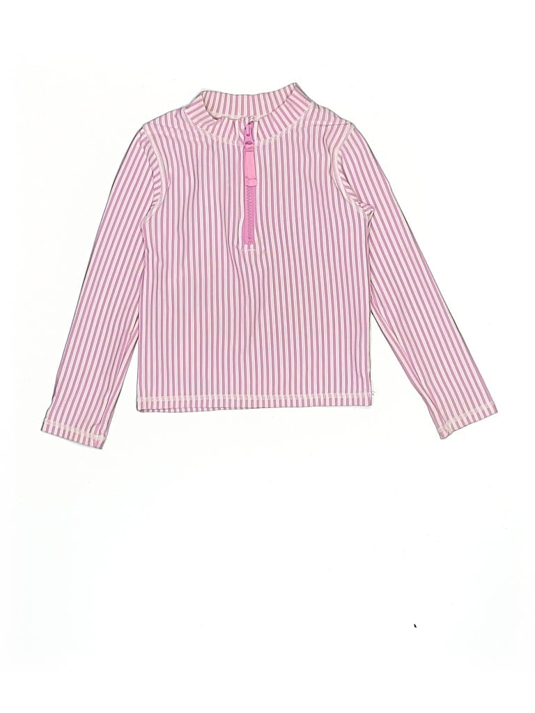 Pre-owned Ruffle Butts Kids' Rash Guard In Pink