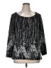 Liz McCoy Black Silver 3/4 Sleeve Blouse Size XL - photo 1