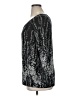 Liz McCoy Black Silver 3/4 Sleeve Blouse Size XL - photo 5