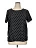 Faded Glory 100% Polyester Polka Dots Black Short Sleeve Top Size XL (16/18) - photo 1