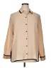 Ann Taylor 100% Polyester Color Block Tan Long Sleeve Blouse Size XL (estimated) - photo 1