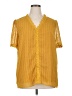 Unbranded 100% Polyester Yellow Short Sleeve Blouse Size 1X - photo 1