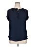 Soho 100% Rayon Blue Short Sleeve Blouse Size XL - photo 1