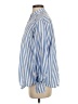 Aligne 100% Cotton Stripes Blue 3/4 Sleeve Button-Down Shirt Size 4 - photo 5