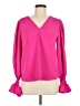 Aqua 100% Polyester Pink Long Sleeve Blouse Size M - photo 1