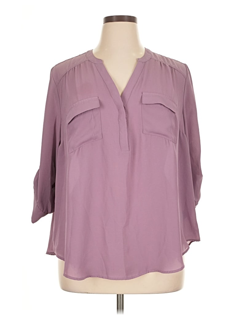 Pre-owned Torrid 3/4 Sleeve Blouse In Purple