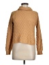 Pure Rebel Chevron-herringbone Tan Turtleneck Sweater Size M - photo 1