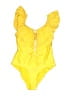 Unbranded Solid Yellow One Piece Swimsuit Size S (estimated) - photo 1