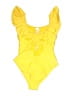 Unbranded Solid Yellow One Piece Swimsuit Size S (estimated) - photo 2