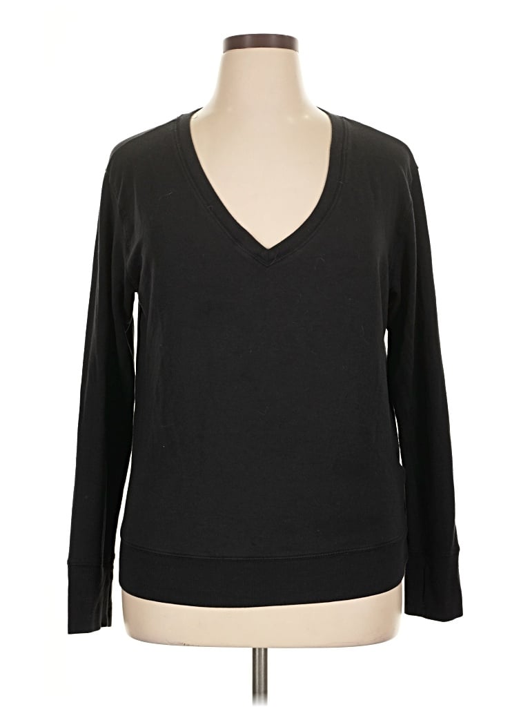 Pre-owned Athleta Long Sleeve T-shirt In Black