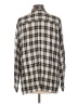 Max Studio 100% Rayon Plaid Ivory Long Sleeve Button-Down Shirt Size L - photo 2