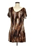 Worthington Animal Print Brown Short Sleeve Top Size M - photo 1