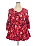 Loralette 100% Viscose Red 3/4 Sleeve Blouse Size 22 - 24 Plus - photo 1