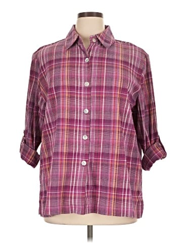 Draper's & Damon's 3/4 Sleeve Button-Down Shirt (view 1)