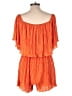 Shein 100% Polyester Stripes Orange Romper Size L - photo 2