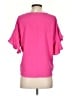 North End 100% Polyester Solid Pink Short Sleeve Blouse Size S - photo 2