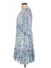 Taylor 100% Polyester Paisley Blue Casual Dress Size 10 - photo 5