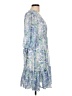 Taylor 100% Polyester Paisley Blue Casual Dress Size 10 - photo 4