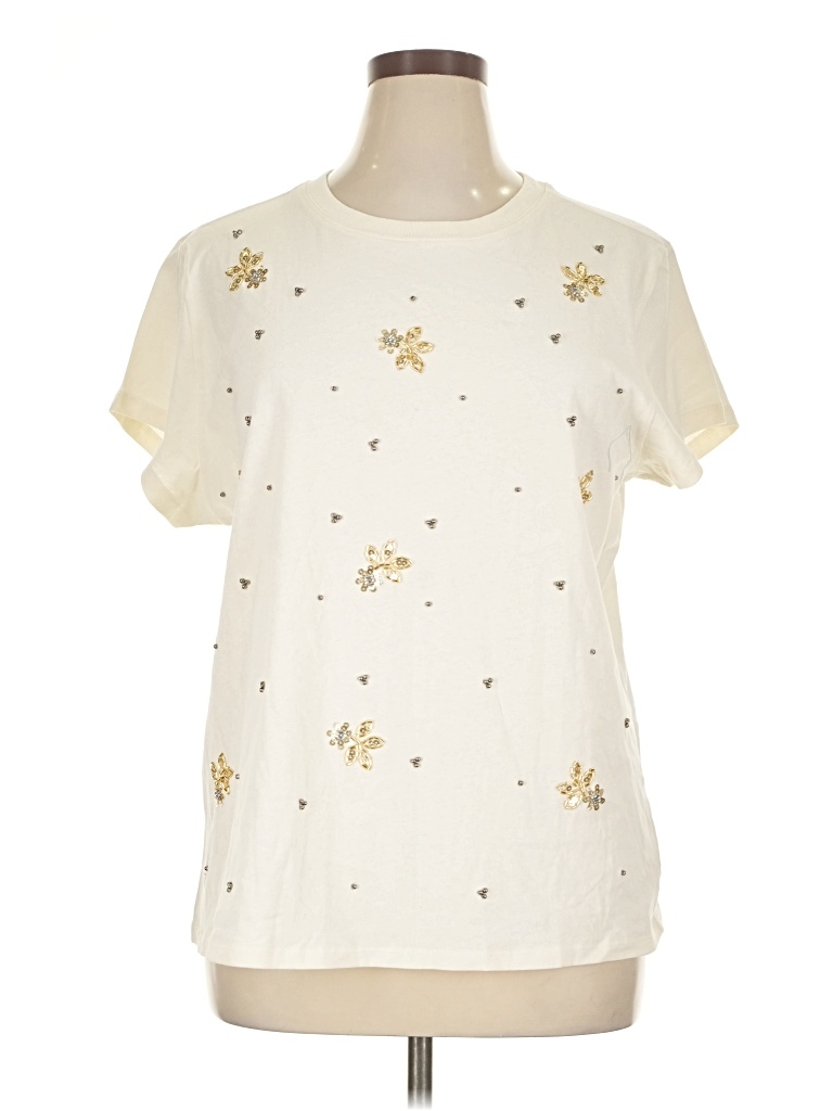 Pre-owned Torrid Short Sleeve Blouse In White