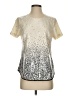 Merona 100% Polyester Metallic Silver Short Sleeve Blouse Size S - photo 1