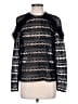 Self-Portrait 100% Polyester Black Ruffle Long-Sleeve Top Size 6 - photo 1