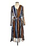 Just 100% Viscose Stripes Blue Casual Dress Size S - photo 1