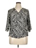 Brina & Em 100% Polyester Animal Print Silver 3/4 Sleeve Blouse Size XL - photo 1