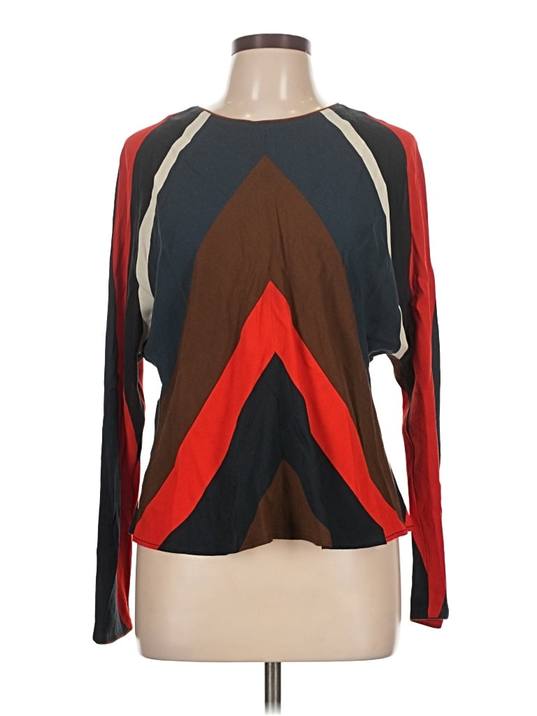 Pre-owned Zara Basic Long Sleeve T-shirt In Brown