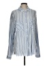 Millibon 100% Viscose Stripes Blue Long Sleeve Button-Down Shirt Size L - photo 1