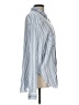Millibon 100% Viscose Stripes Blue Long Sleeve Button-Down Shirt Size L - photo 4