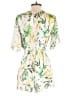 Lavender Brown 100% Rayon Tropical White Romper Size S - photo 2