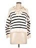 Pink Rose Stripes Ivory Pullover Sweater Size L - photo 1