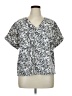 MELLODAY Silver Short Sleeve Blouse Size XL - photo 1