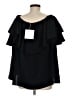 MLM 100% Polyester Black Short Sleeve Blouse Size M - photo 2
