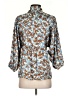 Jade 100% Viscose Animal Print Blue 3/4 Sleeve Blouse Size XS - photo 2