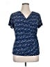 Chaus Blue Short Sleeve Blouse Size XL - photo 1