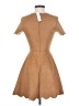Aqua Solid Tan Casual Dress Size S - photo 2