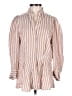 Sandro Stripes Tan Orange 3/4 Sleeve Button-Down Shirt Size XS (0) - photo 1