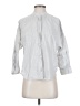 Everlane 100% Cotton Stripes Silver 3/4 Sleeve Button-Down Shirt Size 4 - photo 1