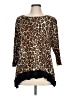 Ruby Rd. Brown 3/4 Sleeve Blouse Size L - photo 1