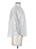 Everlane 100% Cotton Stripes Silver 3/4 Sleeve Button-Down Shirt Size 4 - photo 4