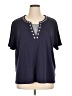 Cathy Daniels Blue Short Sleeve Top Size XL (estimated) - photo 1