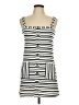 Olivaceous Stripes White Casual Dress Size L - photo 1