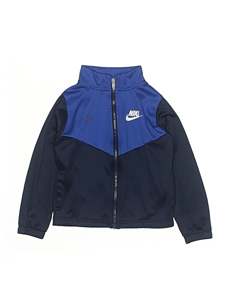 Pre-owned Nike Kids' Zip Up Hoodie In Blue